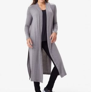 Lole Medium Gray Heather Downtown Longline Open Cardigan - Women